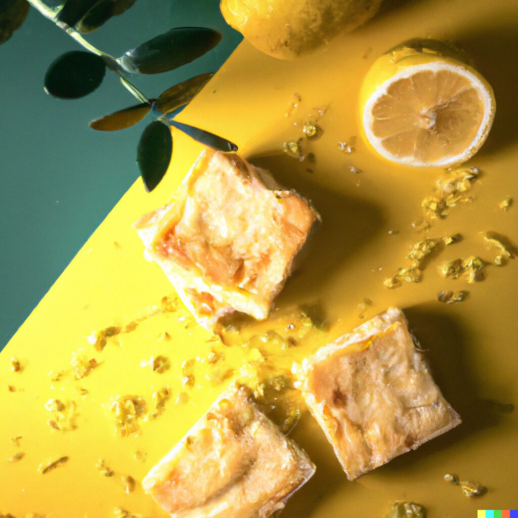 Vegan lemon bars in small squares