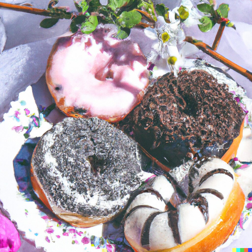 Oreo cookie vegan donuts with frosting