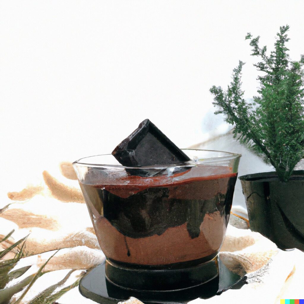 Vegan chocolate mousse in a glass cup