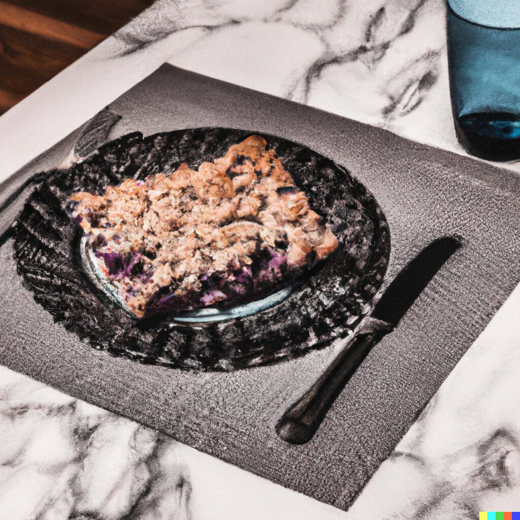 vegan blueberry crisp on a plate
